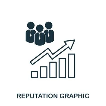 Reputation Increase Graphic icon. Mobile apps, printing and more usage. Simple Stock Illustration