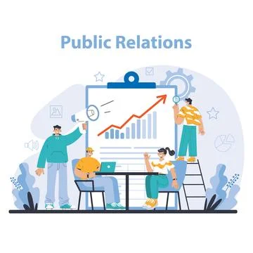 Reputation management. Building relationship with targeted audience. Ilustración de archivo
