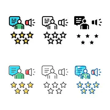 Reputation pr color icon vector stylized 스톡 일러스트