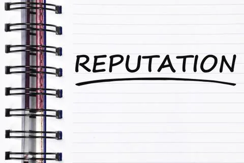 Reputation words on spring note book Photos