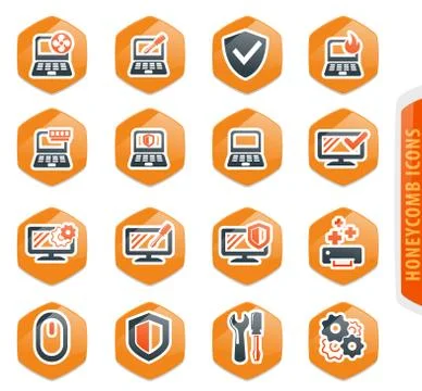 Repyer Diagnostics of computers icons set 스톡 일러스트