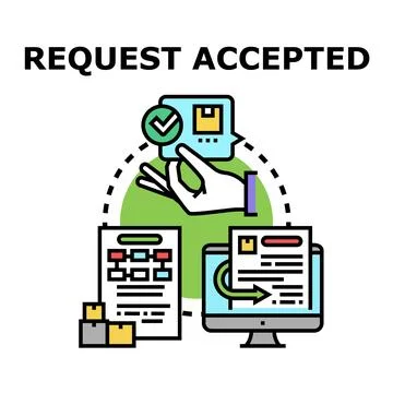 Request accepted concept with an order confirmation Stock Illustration