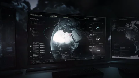 The request is to analyze Egypt. Locating active satellites. Gaining access. 스톡 동영상 265900544