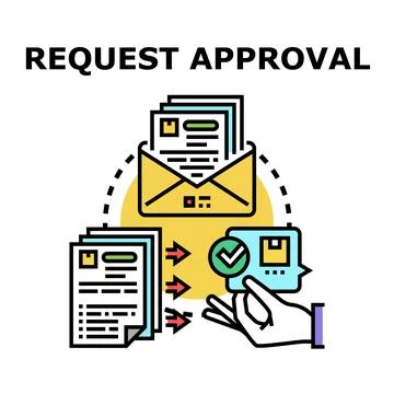 Request approval process for document management Stock Illustration