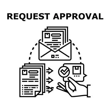 Request approval process for document management Illustrazione stock