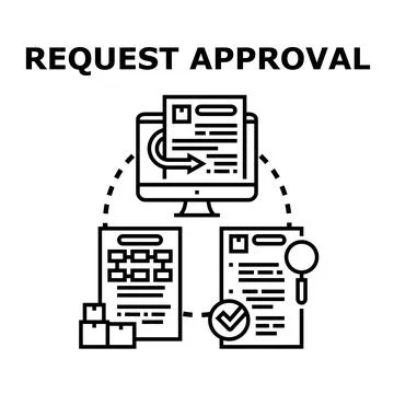 Request approval workflow with online document management Stock Illustration
