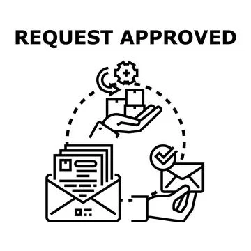 Request approved business process concept Stock Illustration