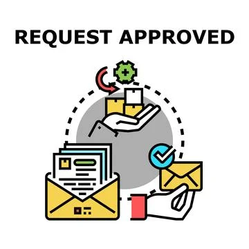 Request approved business process concept Stock Illustration