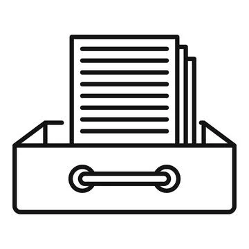 Request archive folder icon, outline style Stock Illustration