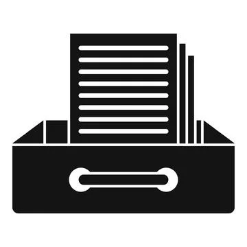 Request archive folder icon, simple style Stock Illustration