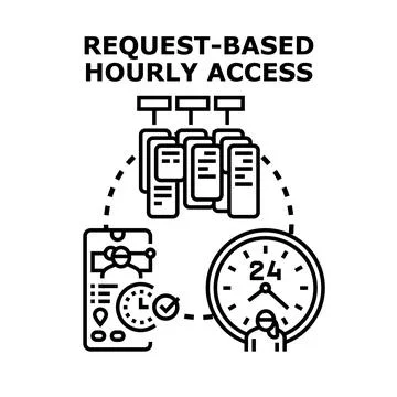 Request based hourly access to services concept Stock-Illustration
