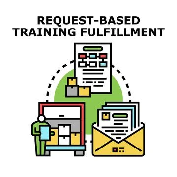 Request based training fulfillment concept icon vector Stock Illustration