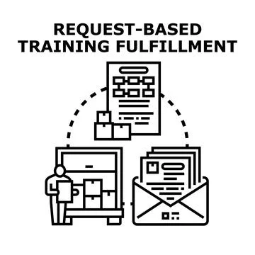 Request based training fulfillment concept icon vector Stock Illustration