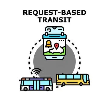 Request based transit demand responsive transportation service concept Stock Illustration