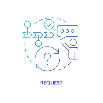 Request blue gradient concept icon Illustrazione stock