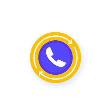Request call, callback icon with a phone Stock Illustration
