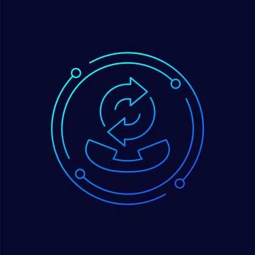 Request call, callback icon with a phone, linear design Stock Illustration