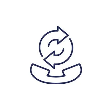 Request call, callback line icon with a phone Stock Illustration