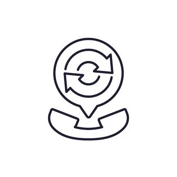 Request call icon with phone, line design Stock Illustration