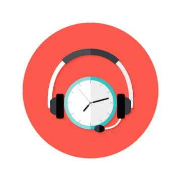 Request Callback Flat Circle Icon Stock Illustration