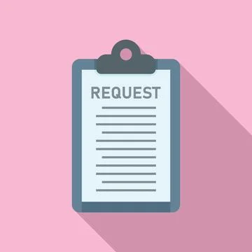 Request clipboard icon flat . Online form Stock Illustration