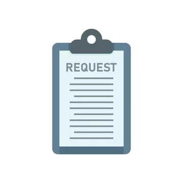 Request clipboard icon flat vector. Online form Stock Illustration