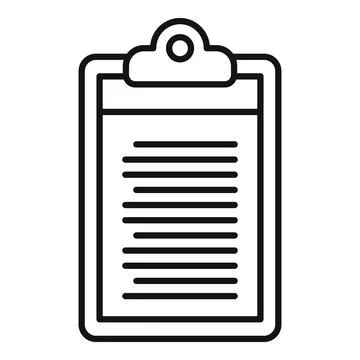 Request clipboard icon outline vector. Online form Stock Illustration