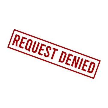 Request Denied Letter Rubber Stamp Vector Design Template Stock Illustration