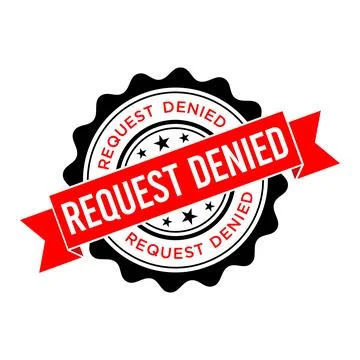 Request Denied Letter Rubber Stamp Vector Design Template Stock Illustration