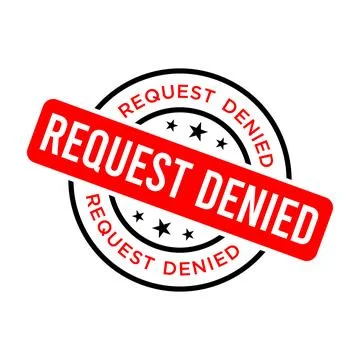 Request Denied Letter Rubber Stamp Vector Design Template Stock Illustration