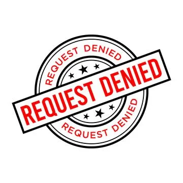 Request Denied Letter Rubber Stamp Vector Design Template Stock Illustration