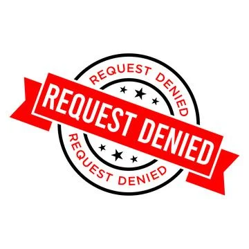 Request Denied Letter Rubber Stamp Vector Design Template Stock Illustration