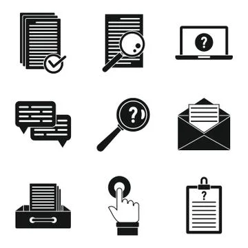 Request form icons set, simple style Stock Illustration