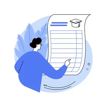 Request high school transcript isolated cartoon vector illustrations. Stock Illustration