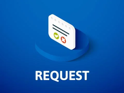 Request isometric icon, isolated on color background Stock Illustration