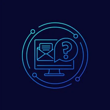 Request mail, email icon, linear design Stock Illustration