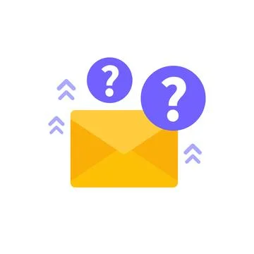 Request mail icon, flat vector Stock Illustration