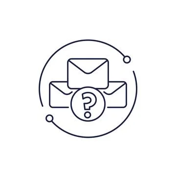 Request mail icon in line design, vector Stock Illustration