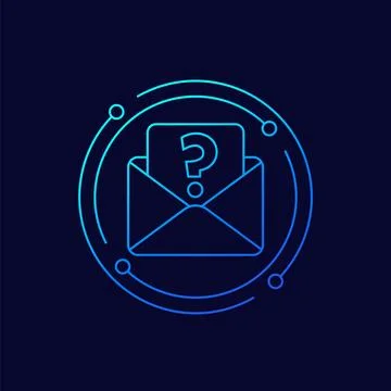 Request mail icon, linear design Stock Illustration