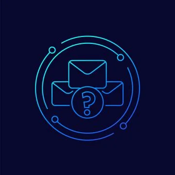 Request mail icon in linear design Stock Illustration