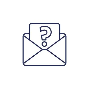 Request mail line icon on white Stock Illustration