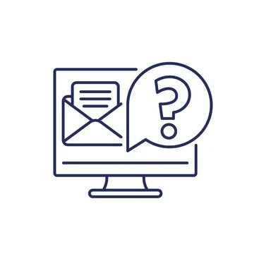 Request mail or email line icon Illustrazione stock
