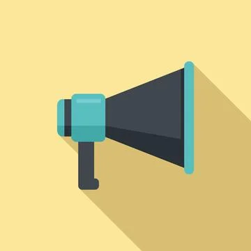 Request megaphone icon flat vector. Online form Stock Illustration