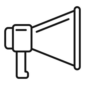 Request megaphone icon outline . Online form Stock Illustration