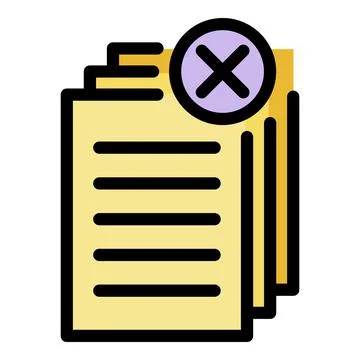 Request papers icon color outline vector Stock Illustration