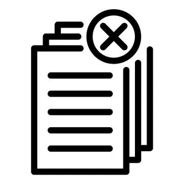 Request papers icon, outline style Stock Illustration
