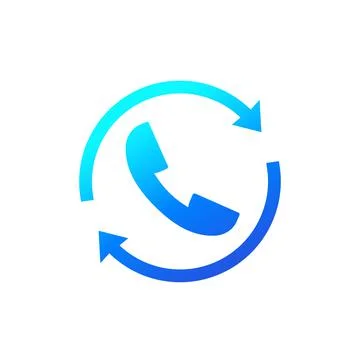 Request phone call, callback icon on white Stock Illustration