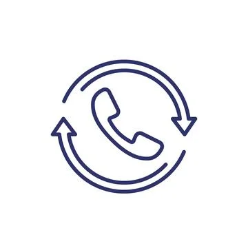 Request phone call, callback line icon Stock Illustration
