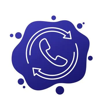Request phone call, callback line icon, vector Stock Illustration