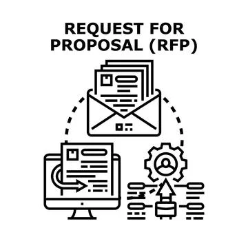 Request for proposal concept sending business documents イラスト素材